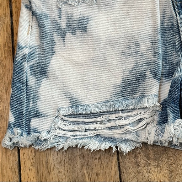 New BP Women's High Rise Distressed Bleached Cotton Ripped Denim Shorts / Sz 24 - Picture 14 of 14